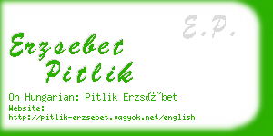 erzsebet pitlik business card